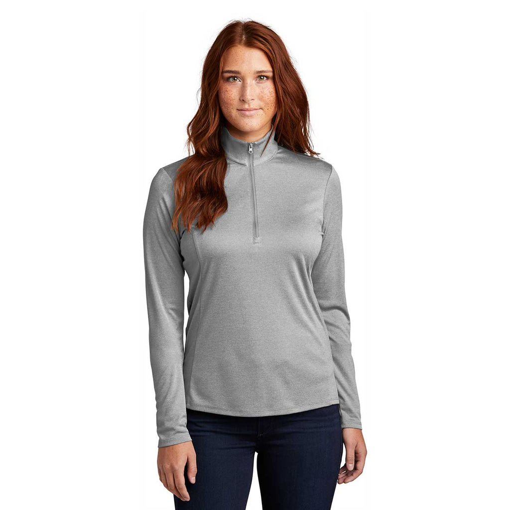 Sport-Tek Women's Light Grey Heather Endeavor 1/4 Zip Pullover