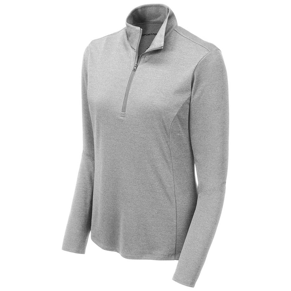 Sport-Tek Women's Light Grey Heather Endeavor 1/4 Zip Pullover