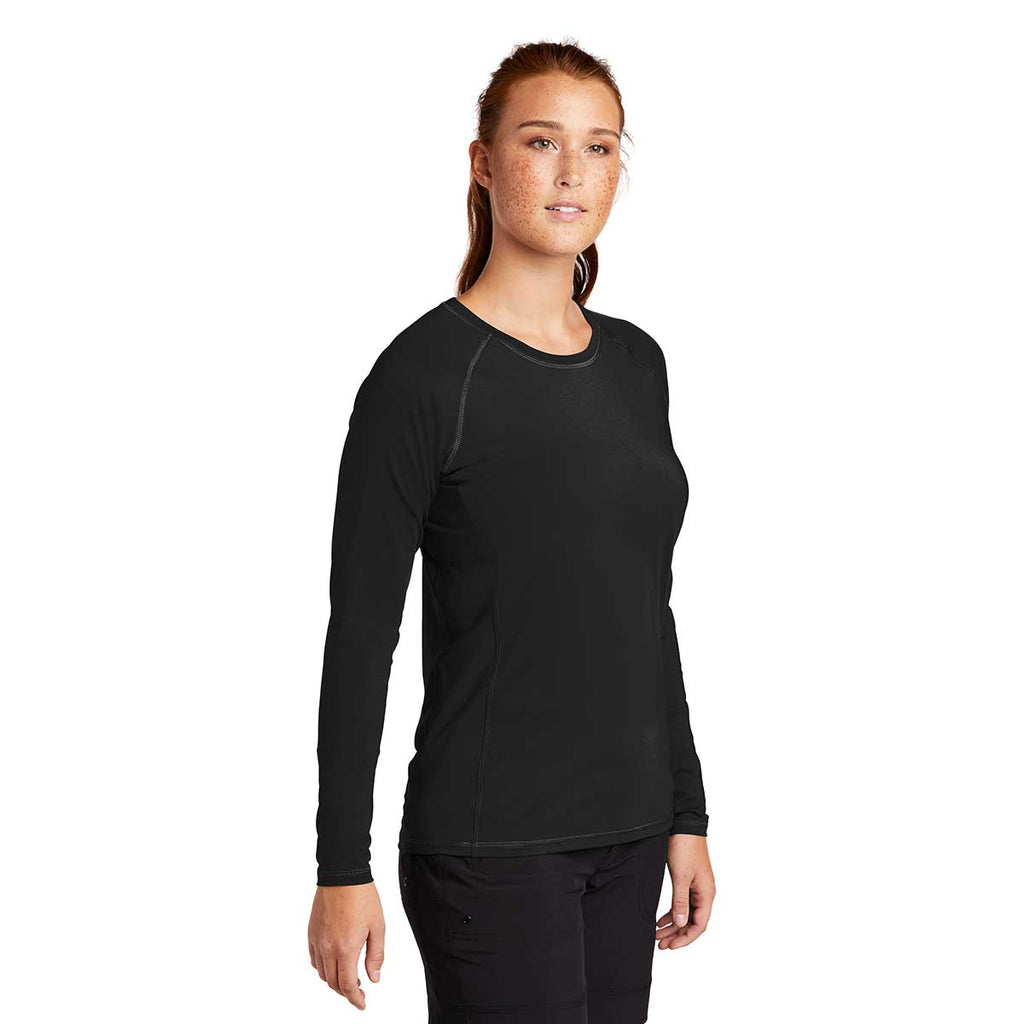 Sport-Tek Women's Black Long Sleeve Rashguard Tee