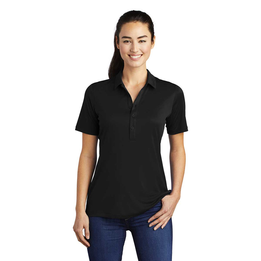 Sport-Tek Women's Black Posi-UV Pro Polo