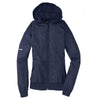 Sport-Tek Women's True Navy/True Navy Embossed Hooded Wind Jacket