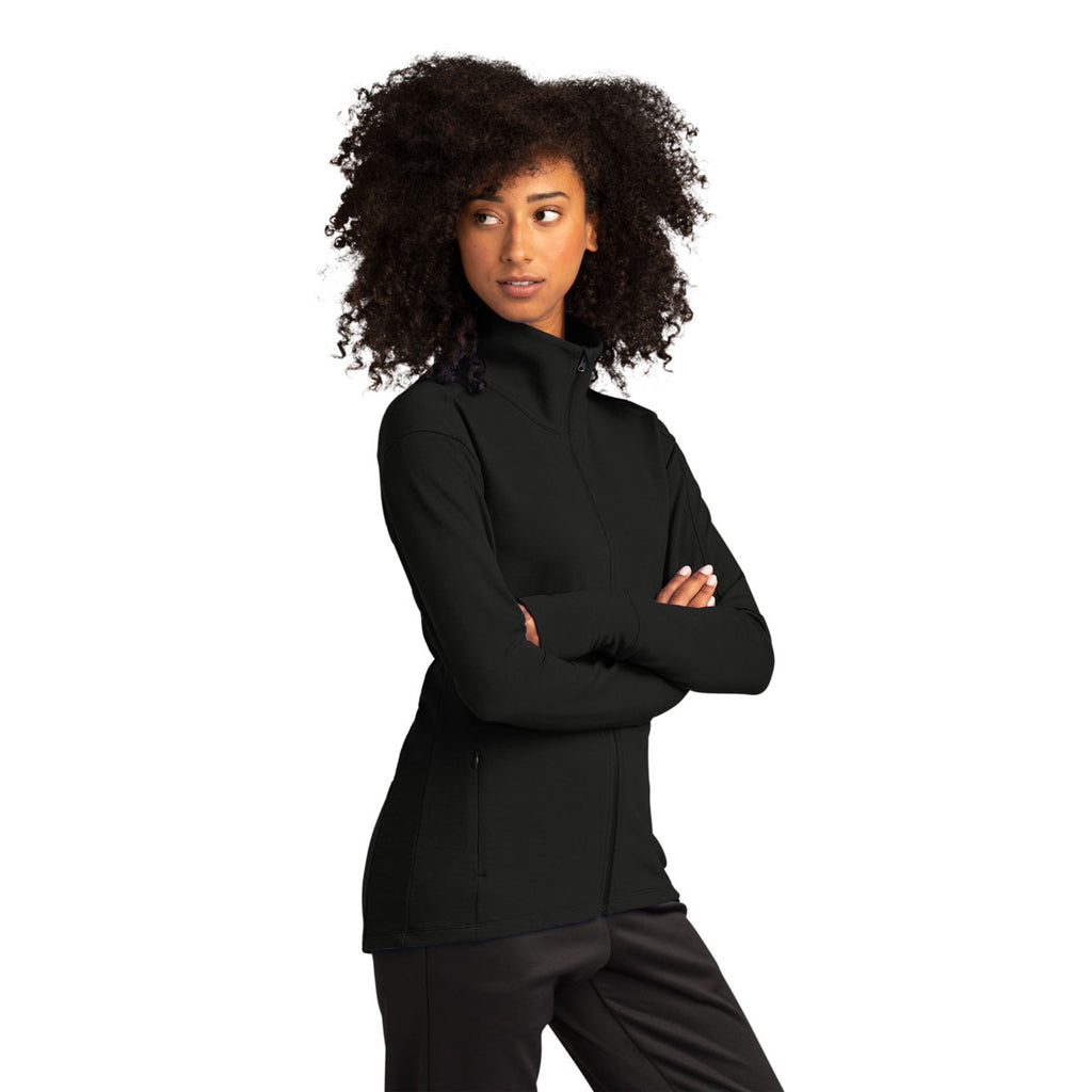 Sport-Tek Women's Black Sport-Wick Flex Fleece Full-Zip