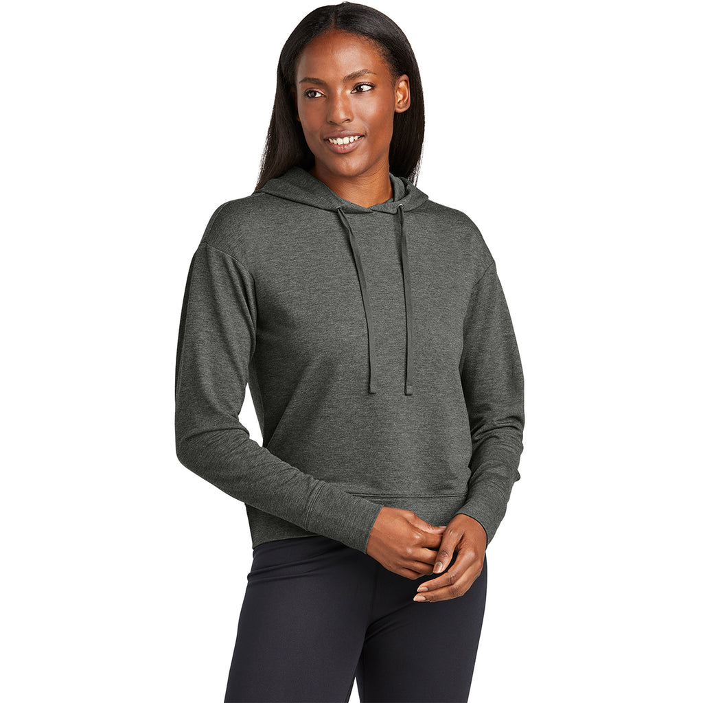 Sport-Tek Women's Dark Grey Heather Sport-Wick Flex Fleece Pullover Hoodie