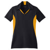 Sport-Tek Women's Black/Gold Side Blocked Micropique Sport-Wick Polo