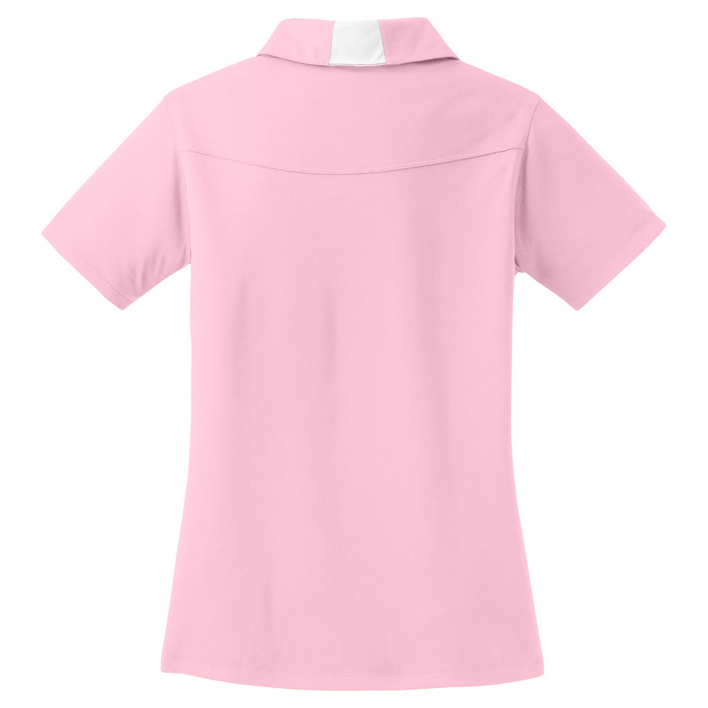 Sport-Tek Women's Light Pink/White Side Blocked Micropique Sport-Wick Polo