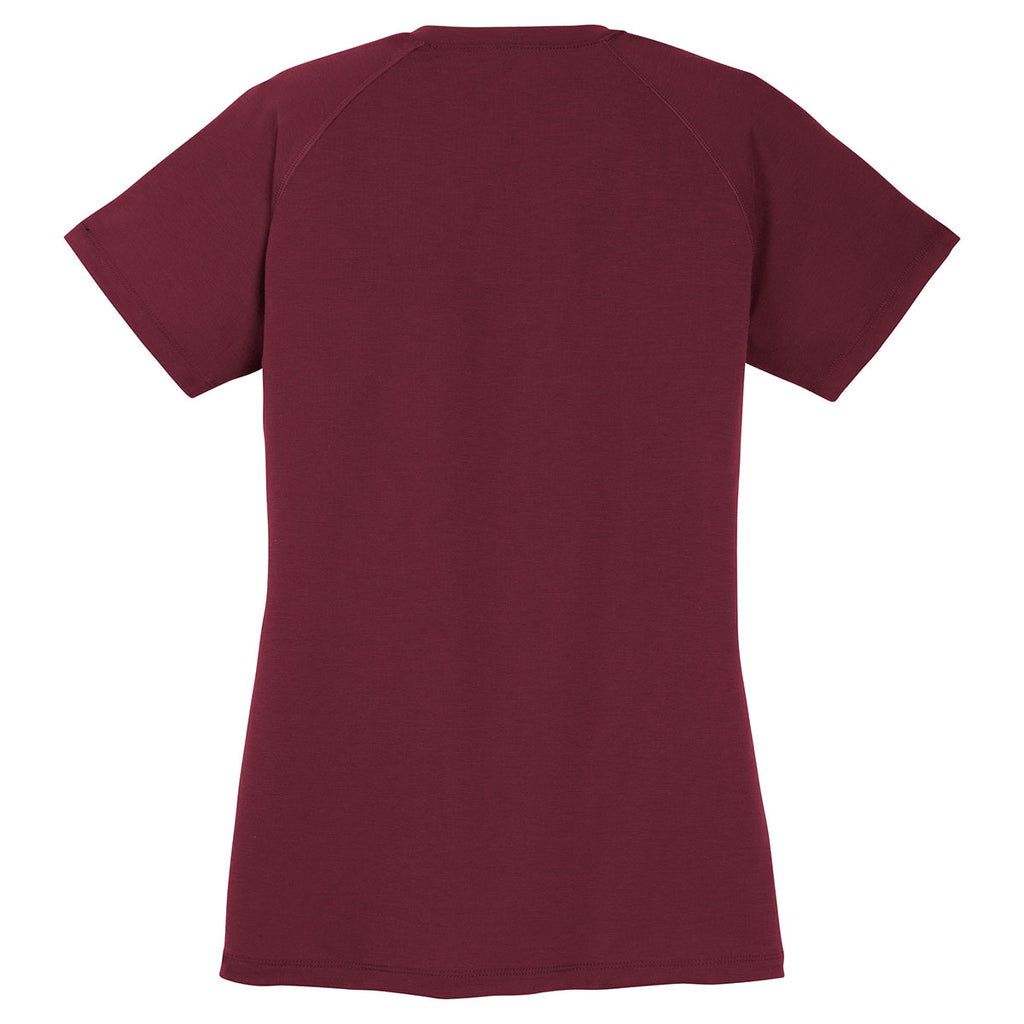 Sport-Tek Women's Maroon Ultimate Performance V-Neck