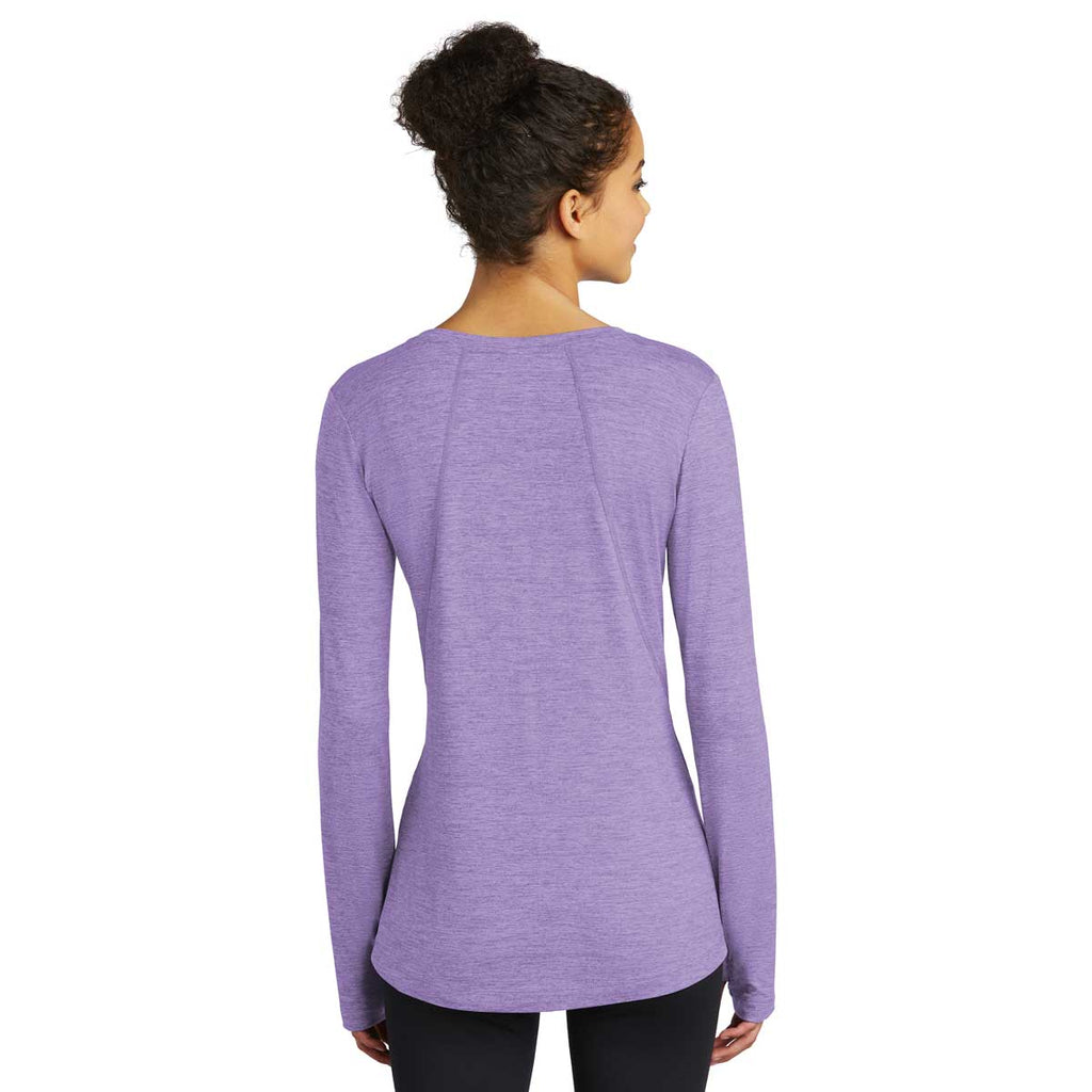 Sport-Tek Women's Hyacinth Heather Exchange 1.5 Long Sleeve Crew