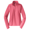 Sport-Tek Women's Dusty Rose Sport-Wick Stretch 1/4-Zip Pullover