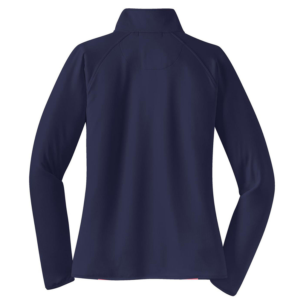 Sport-Tek Women's True Navy Sport-Wick Stretch 1/4-Zip Pullover