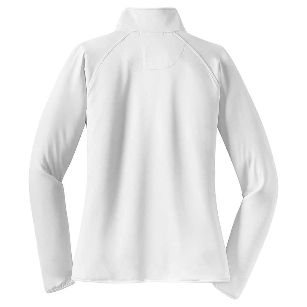 Sport-Tek Women's White Sport-Wick Stretch 1/4-Zip Pullover