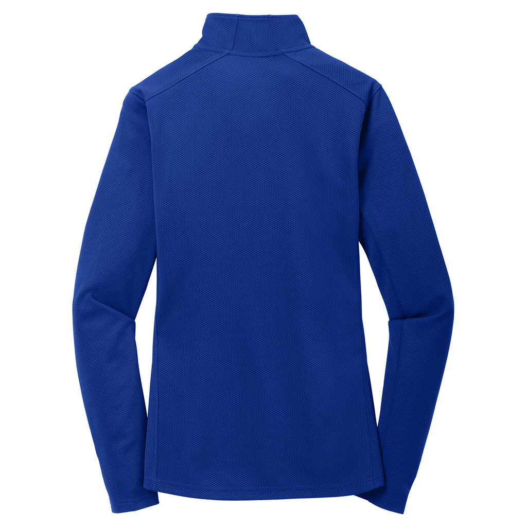 Sport-Tek Women's True Royal Sport-Wick Textured 1/4-Zip Pullover