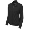 Sport-Tek Women's Black/Black Tricot Track Jacket