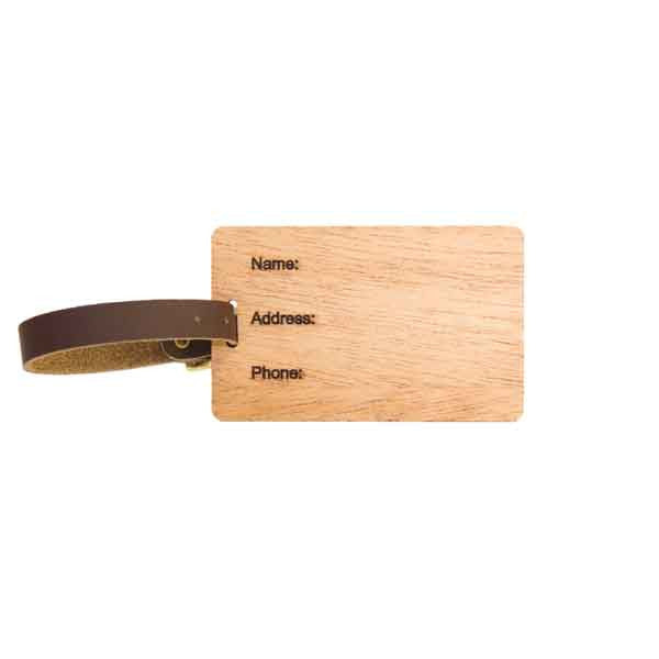 Woodchuck USA Mahogany Wood Luggage Tag