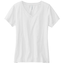 Volunteer Knitwear Women's White Daily V-Neck Tee