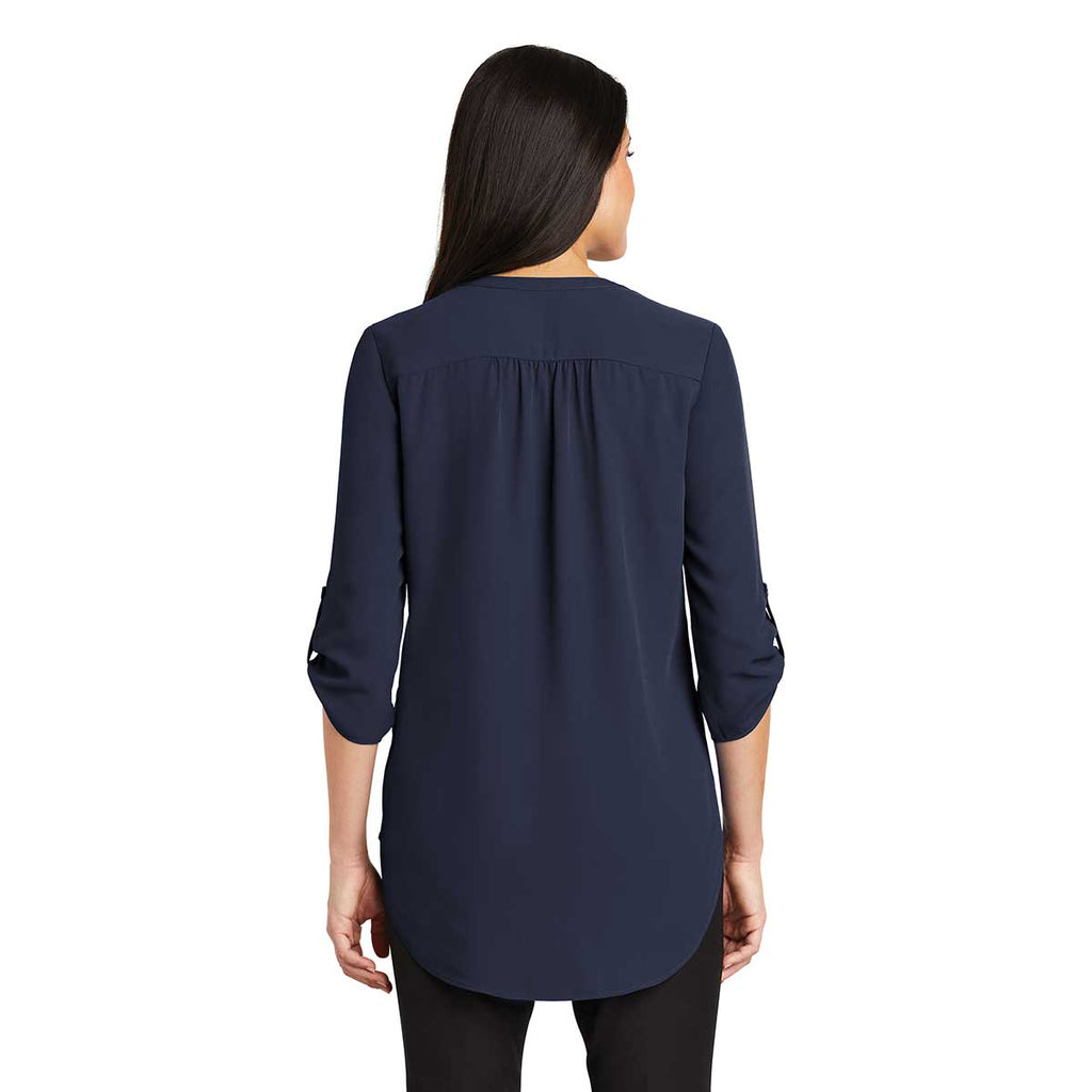 Port Authority Women's True Navy 3/4-Sleeve Tunic Blouse