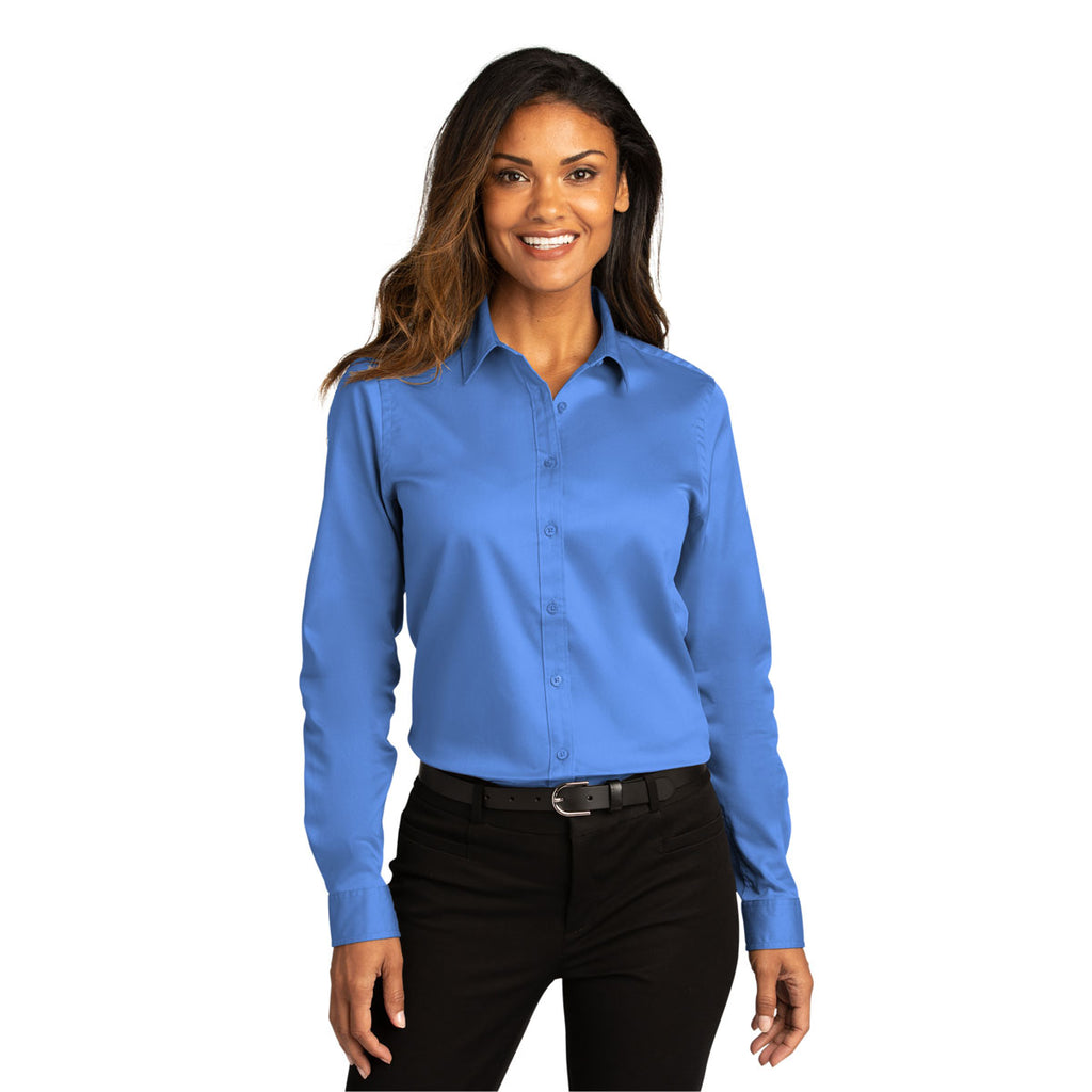 Port Authority Women's Ultramarine Blue Long Sleeve SuperPro React