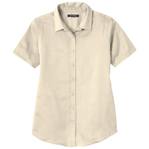 Port Authority Women's Ecru Short Sleeve SuperPro React Twill Shirt