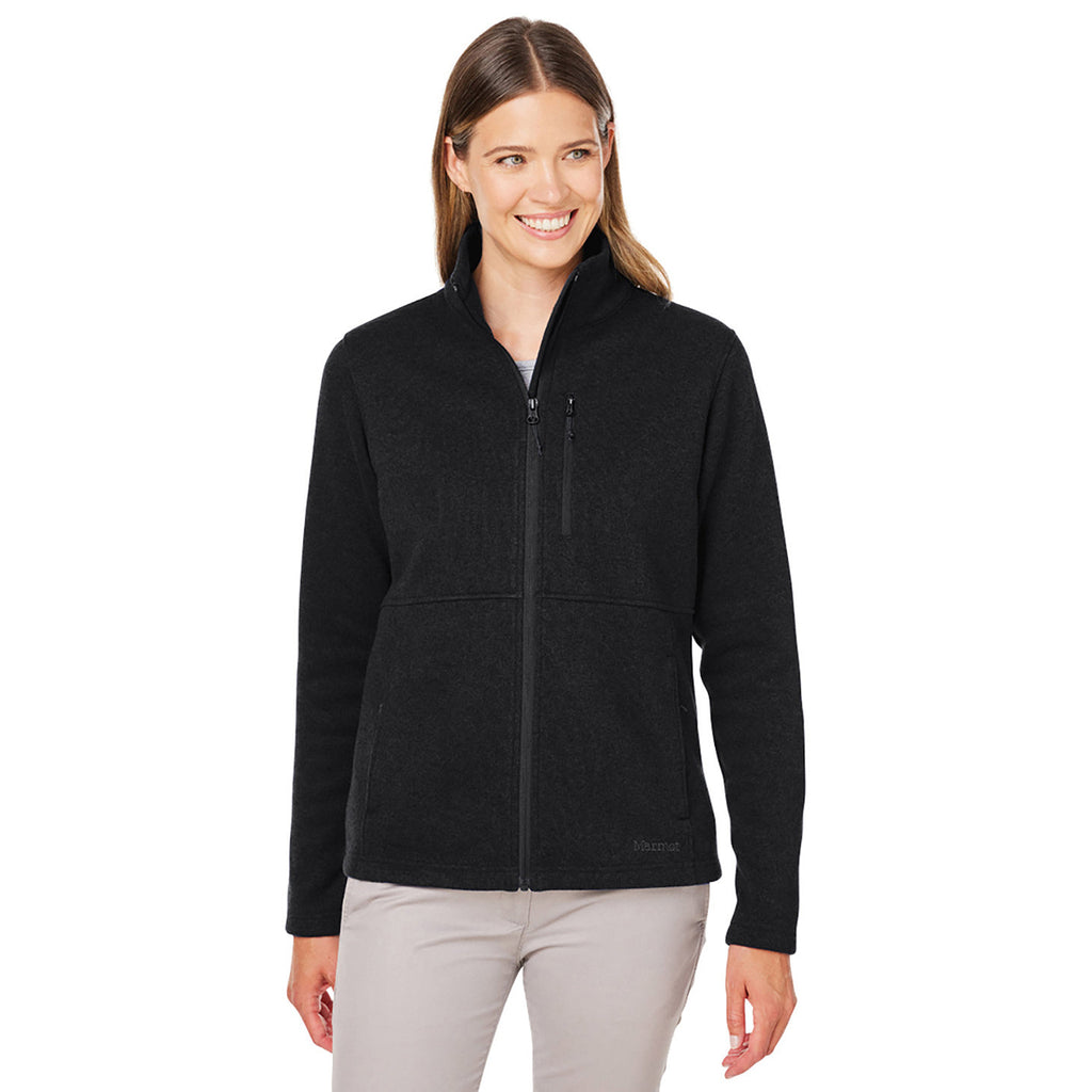 Marmot Women's Black Dropline Sweater Fleece Jacket