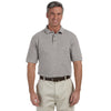 Harriton Men's Grey Heather 6 oz. Ringspun Cotton Pique Short-Sleeve Polo