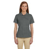 Harriton Women's Charcoal 6 oz. Ringspun Cotton Pique Short-Sleeve Polo