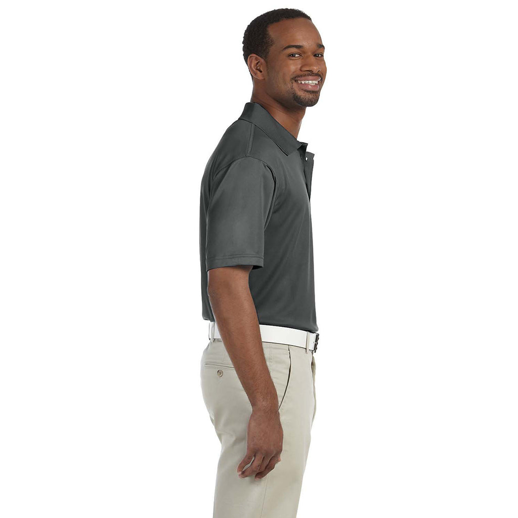 Harriton Men's Charcoal 4 oz. Polytech Polo