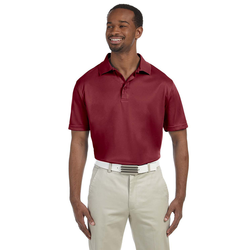 Harriton Men's Maroon 4 oz. Polytech Polo