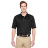 Harriton Men's Black Advantage IL Snap Placket Performance Polo