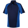 Harriton Men's Dark Navy/ True Royal/ Dark Charcoal Advantage Snag Protection Plus Colorblock Polo