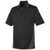 Harriton Men's Black/ Dark Charcoal Tall Flash Snag Protection Plus Colorblock Polo