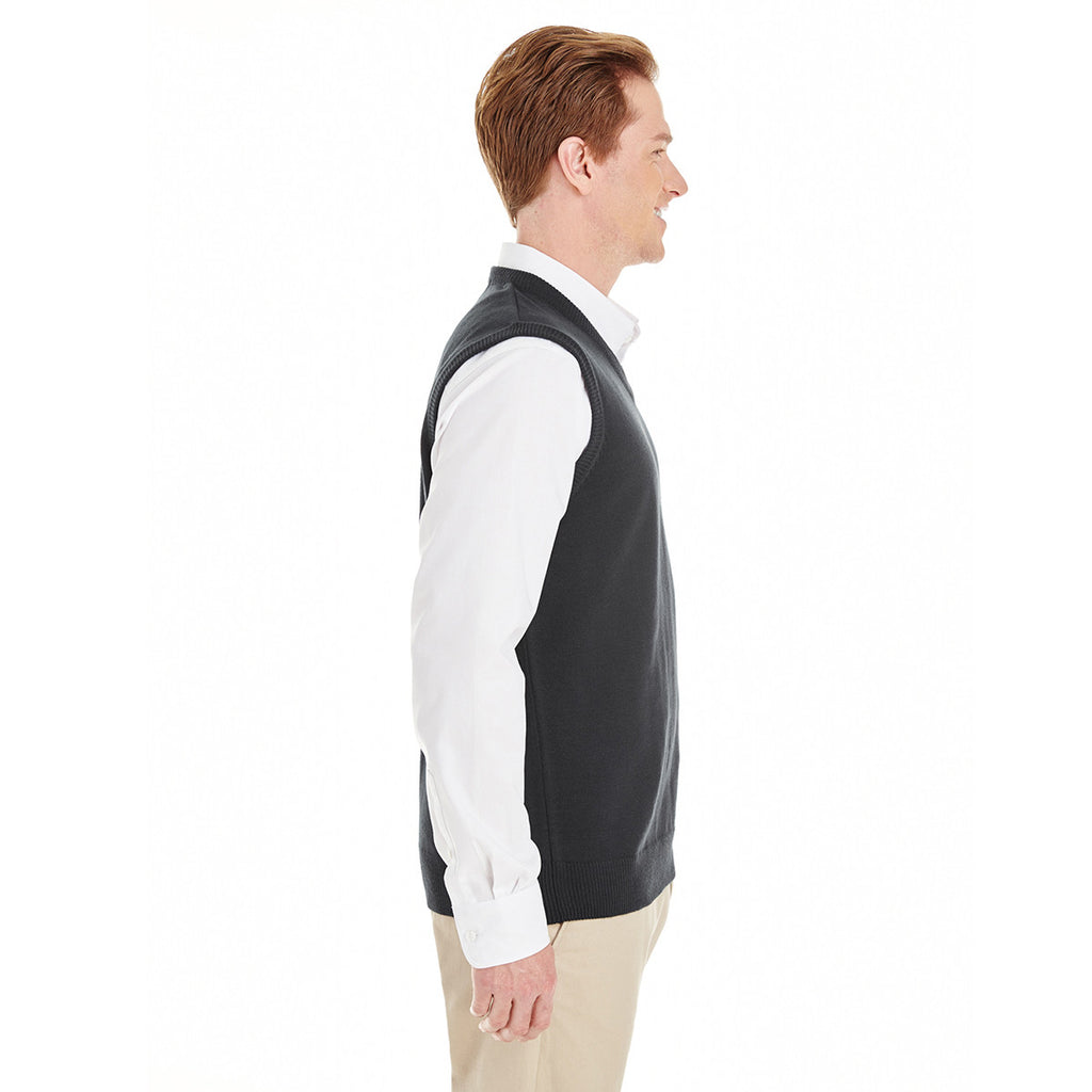 Harriton Men's Black Pilbloc V-Neck Sweater Vest