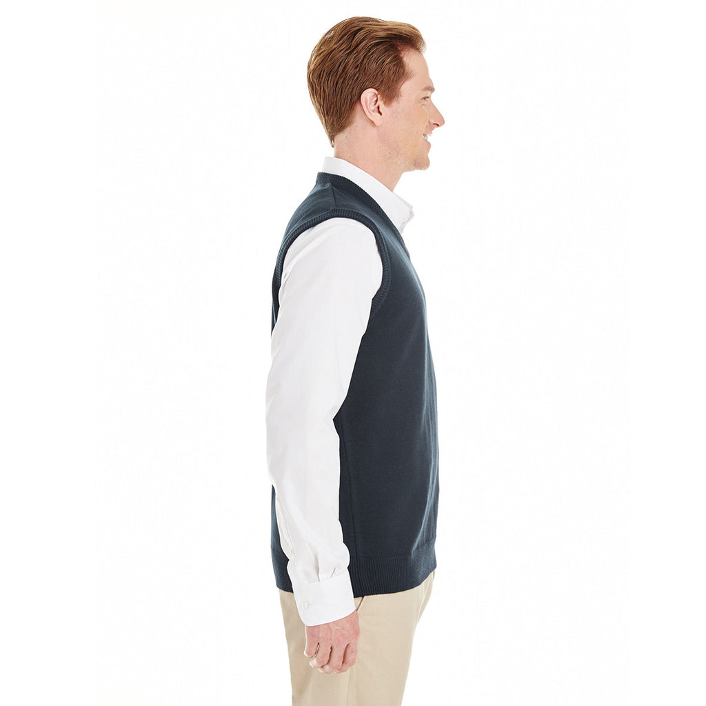 Harriton Men's Dark Navy Pilbloc V-Neck Sweater Vest