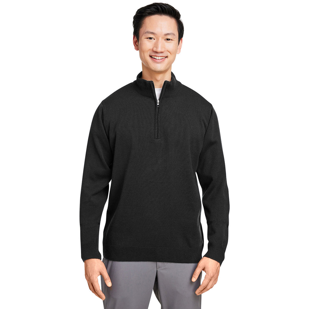 Harriton Unisex Black Pilbloc Quarter Zip Sweater