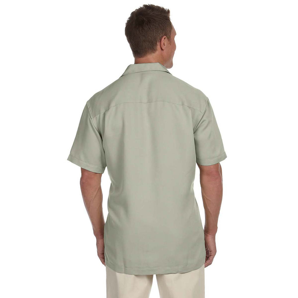 Harriton Men's Green Mist Bahama Cord Camp Shirt