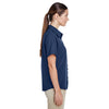 Harriton Women's Navy Paradise Short-Sleeve Performance Shirt