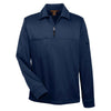 Harriton Men's Dark Navy Task Performance Fleece Quarter-Zip Jacket