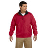 Harriton Men's Red/Black Fleece-Lined Nylon Jacket