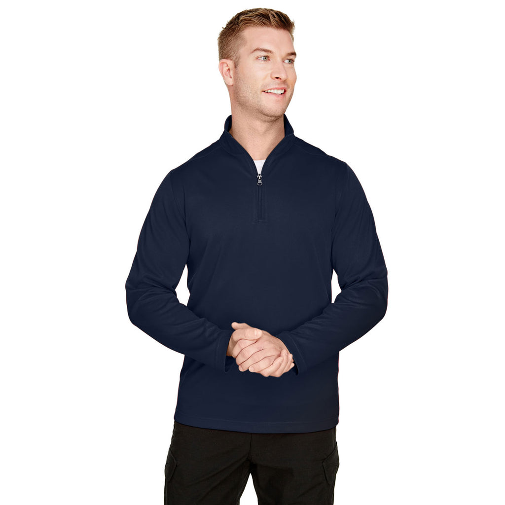 Harriton Men's Dark Navy Advantage Snag Protection Plus Quarter-Zip