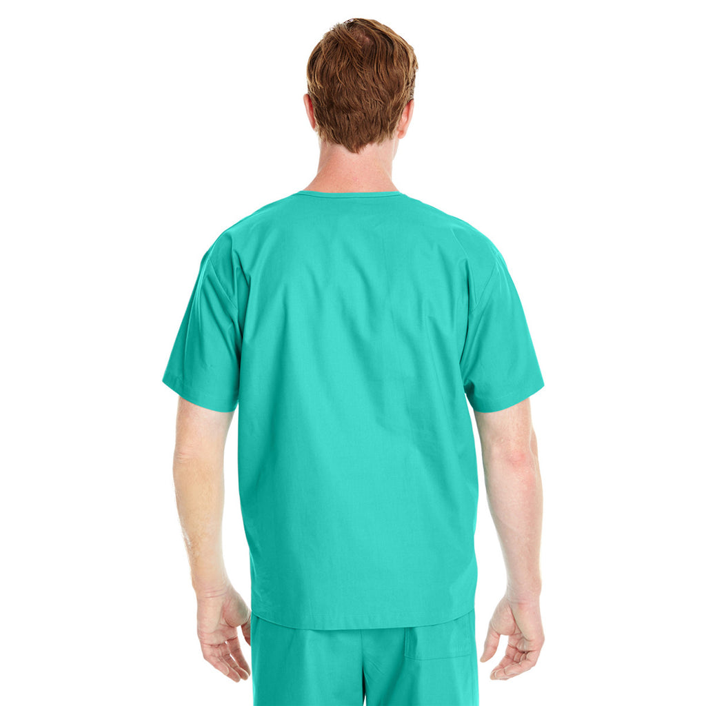 Harriton Men's Aqua Green Restore 4.9 oz. Scrub Top