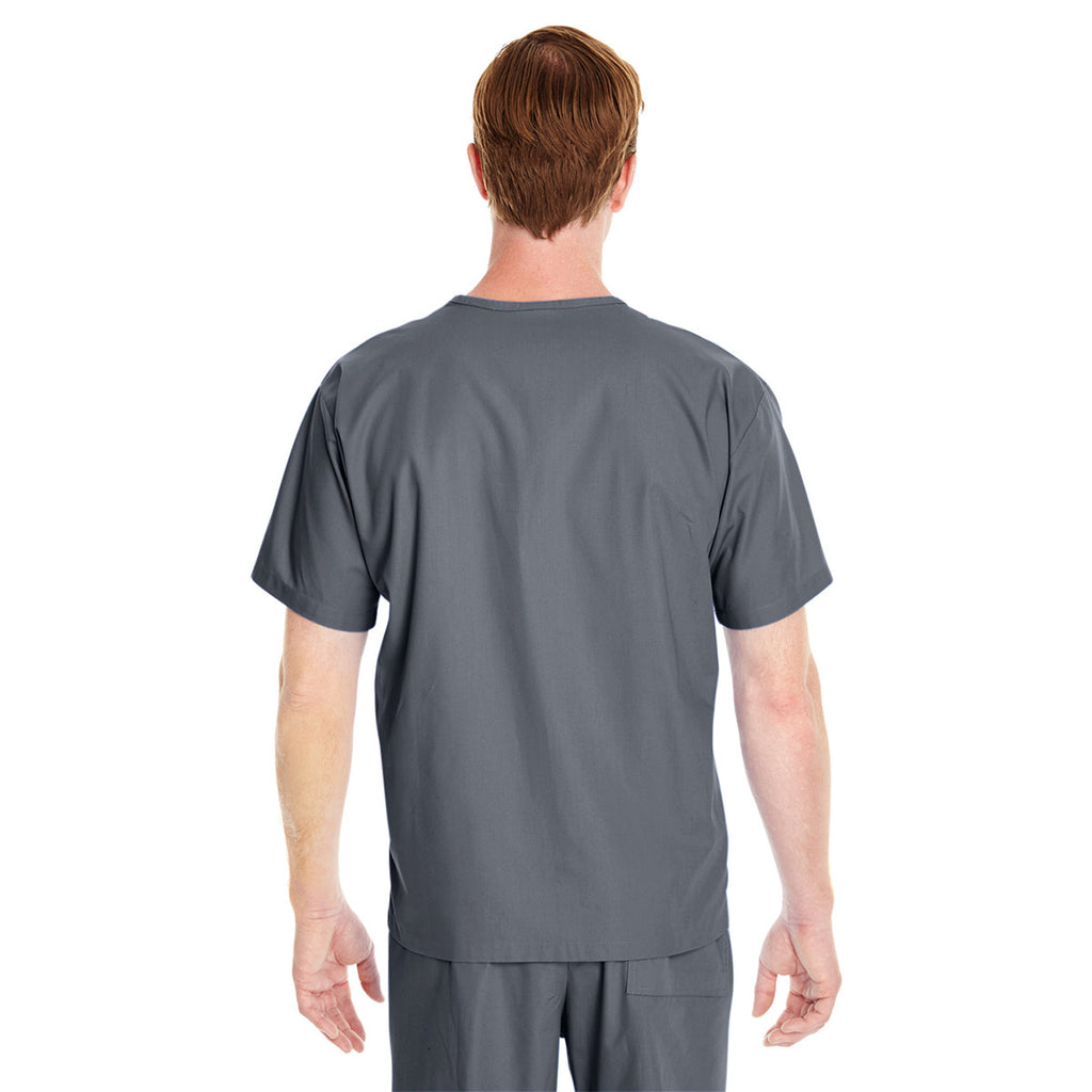 Harriton Men's Dark Charcoal Restore 4.9 oz. Scrub Top