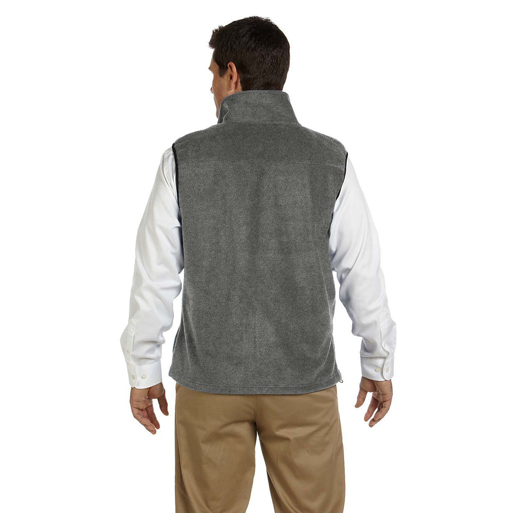 Harriton Men's Charcoal 8 oz. Fleece Vest