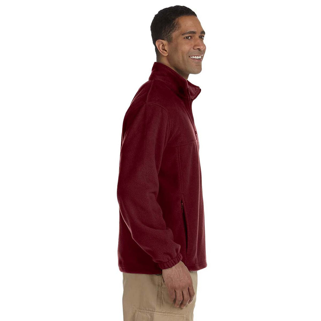 Harriton Men's Wine 8 oz. Full-Zip Fleece