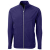 Cutter & Buck Men's College Purple Adapt Eco Knit Hybrid Recycled Full Zip Jacket