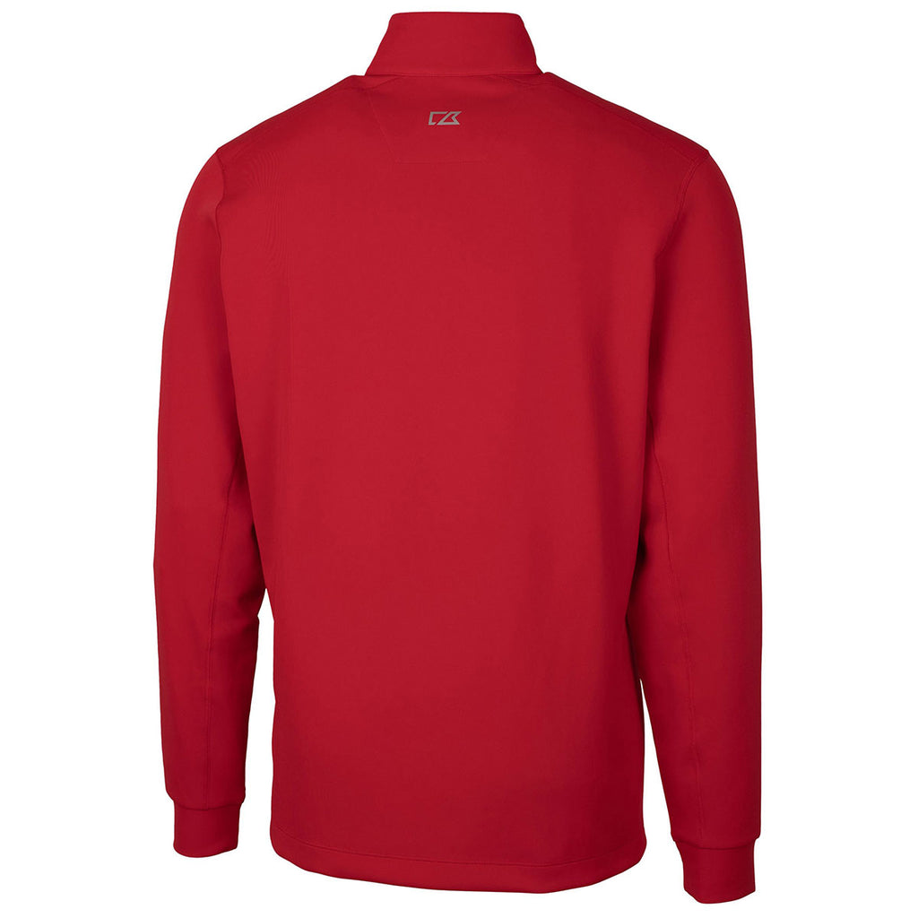 Cutter & Buck Men's Red DryTec Traverse Half-Zip