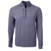 Cutter & Buck Men's Navy Blue Heather Adapt Eco Knit Heather Quarter Zip