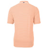 Cutter & Buck Men's Orange Burst Virtue Eco Pique Stripped Recycled Polo