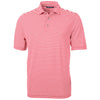 Cutter & Buck Men's Red Virtue Eco Pique Stripped Recycled Polo