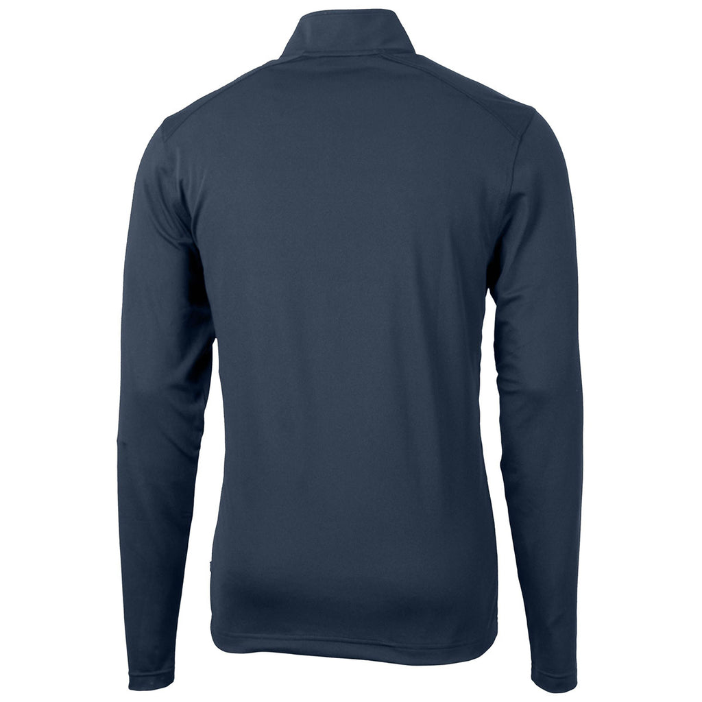 Cutter & Buck Men's Navy Blue Virtue Eco Pique Recycled Quarter Zip