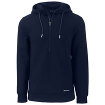 Cutter & Buck Men's Navy Blue Roam Eco Half Zip Recycled Pullover Hoodie