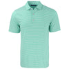 Cutter & Buck Men's Fresh Mint/White Forge Eco Double Stripe Stretch Recycled Polo