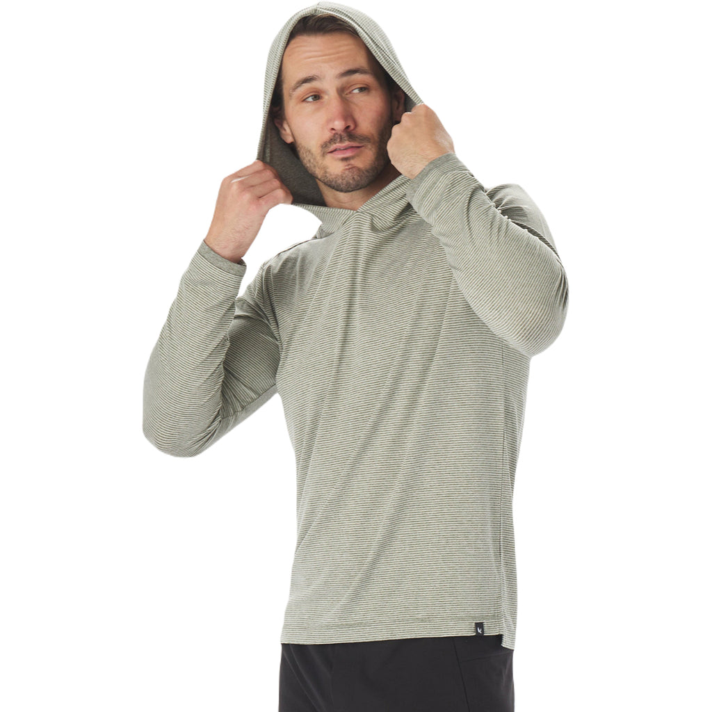 Glyder Men's Forest and Oatmilk Stripe Taclite Hoodie